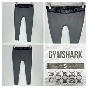 Gymshark Womens Leggings Size Small Gray Midrise Logo Workout‎ Activewear 27x25